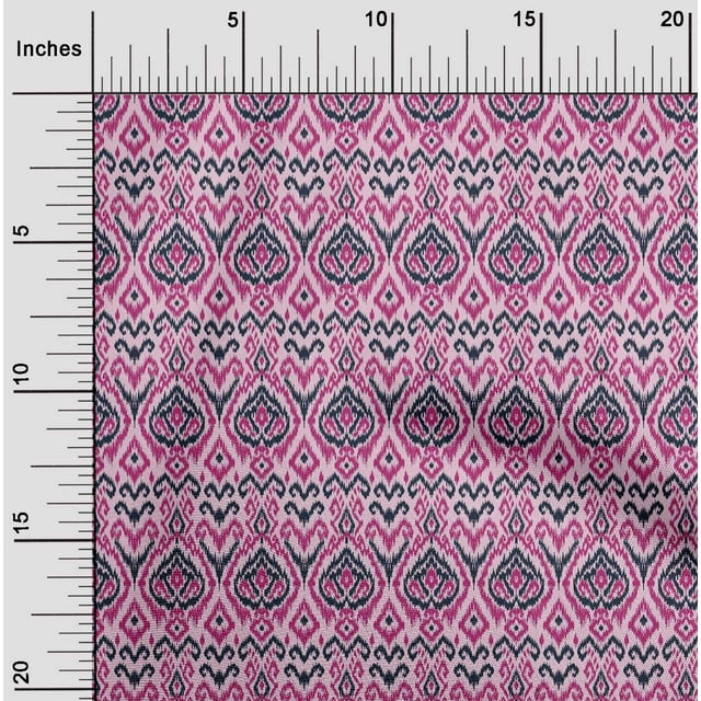 oneOone Cotton Flex Fabric Diamond & Swirl Ikat Print Sewing Fabric BTY 40 Inch Wide