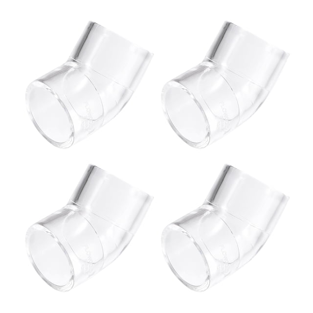 Codo de Tubería Acrílico Transparente 32mm/1,26' 2 Vías 45 Grados Unique Bargains