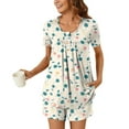 thumbnail image 6 of Censtreet Womens Printed Pajama Sets Short Sleeve Top with Shorts Soft Pj Comfy Sleepwear, 6 of 7