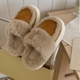 thumbnail image 4 of Kilaqueen Women Fuzzy Slippers Fluffy Warm House Slippers Faux Fur Sherpa Slippers Outdoor Indoor Memory Foam Home Slippers Slip On Plush Slippers, 4 of 9