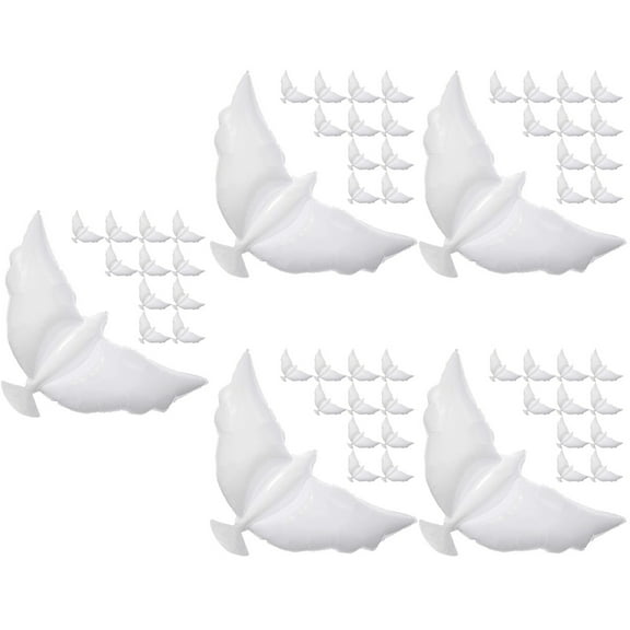 5 Count Wedding Dove Balloons Communion Hot Air Decor White