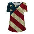 thumbnail image 3 of Lenago Hauts d'Été Grande Taille Mignons pour Femmes Mode Féminine Débardeur Imprimé Col Rond Manches Courtes Ample Pull Tenues du 4 Juillet pour Femmes, 3 of 3
