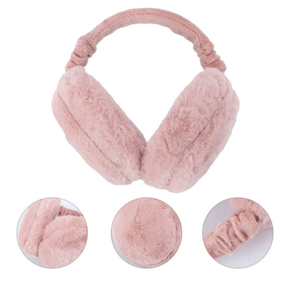 HEALEEP Pink Foldable Ear Muffs for Cold Weather 1Pack Warm Unisex Outdoor Use