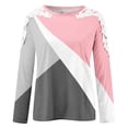 thumbnail image 4 of Long Sleeve Going Out Tops Women Fall Womens Long Sleeve Blouses Clearance Summer Casual Long Sleeve Blouse Round Neck Lace Sweatshirt, 4 of 5