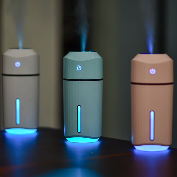 Xihbxyly Humidificador Usb de Gran Capacidad de 320 Ml, Vapor Frío Silencioso, Luces Led de Colores, Fácil de Limpiar, Portátil, Ideal para Oficina, Dormitorio, Coche, Tamaño de 16,5 X 7,2 Cm.