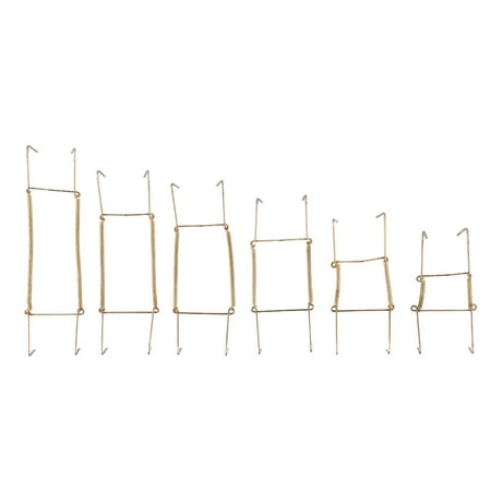 Spring Hanger - Metal Spring Plate Hangers Wall Holder Hook Hanging Display Gold Tone 6 in 1
