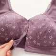 thumbnail image 2 of Feancey Everyday Push Up Bras for Women Front Snap Closure Wireless Brassiere Full Coverage Comfort Support Lace Bralettes Cute Daily Wear Underwear Purple L, 2 of 9