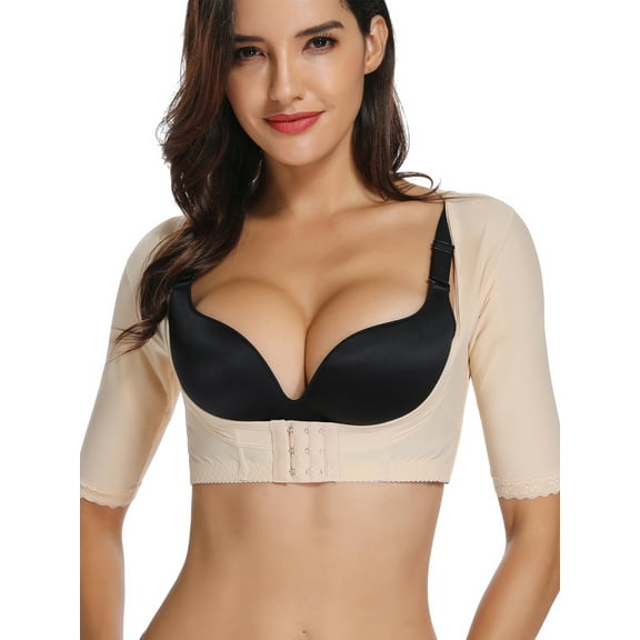 FITVALEN Women's Arm Compression Sleeves Upper Shapers Slimmer Post Surgery Liposuction Posture Corrector Shapewear Tops