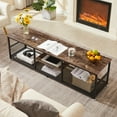 thumbnail image 4 of VECELO TV Stand up to 70 Inches, Industrial 62.99" Entertainment Center with Storage and Mesh Shelf for Living Room/Bedroom, Brown, 4 of 10