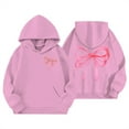 thumbnail image 4 of MUXiin Toddler Sweatshirt Bow Fashion Floral Printed Pullover Tops Preppy Back To School Casual T-Shirts Toddler To Big Kid with Pockets, 4 of 4