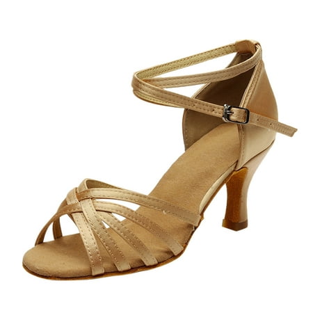 

HIMIWAY Wedge Sandals for Women Women Fashion Dancing Rumba Waltz Prom Ballroom Latin Dance Sandals Shoes Khaki 41