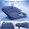 thumbnail image 5 of Colored Transluscent for iPhone 14/iPhone 13 Case, Sleek Retro Design, German Quality Standard Certified, 12FT Military-Grade Protection, Slim Matte Hard Back Case 6.1-inch, Navy Blue, 5 of 12