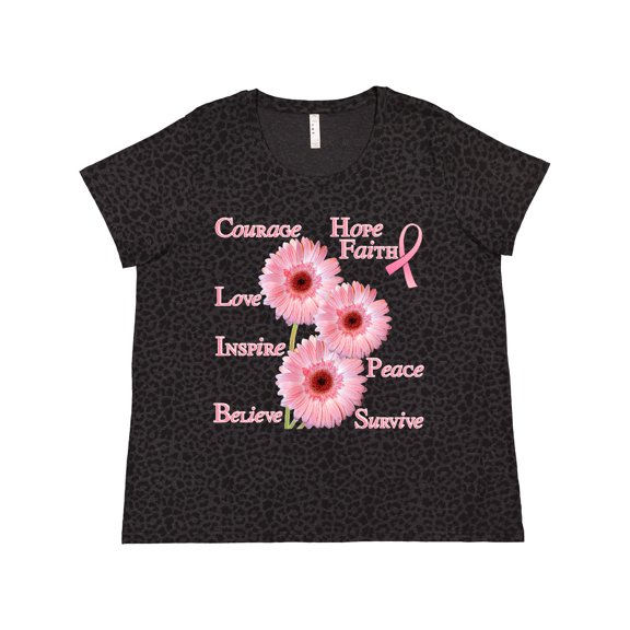 Inktastic Inspirational Breast Cancer Panel Women's Plus Size T-Shirt