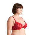 thumbnail image 2 of Curve Muse Womens Plus Size Add 1 Cup Push Up Underwire Halter Front Close Bras-2PK-RED,WHITE-46DDD, 2 of 6