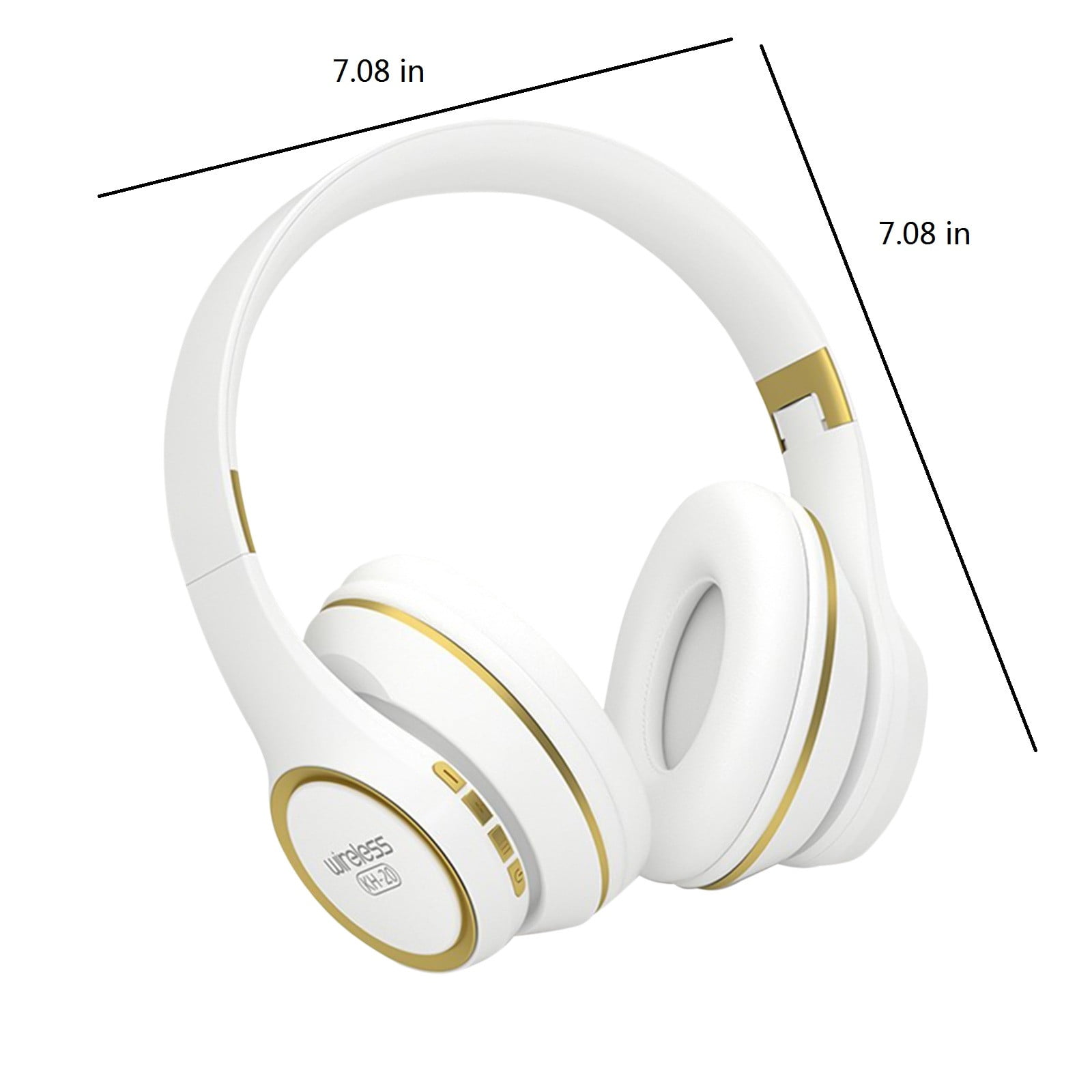 [Updated Bluetooth Headphones Over Ear, 65 Hours Playtime Wireless Headphones with Microphone,Foldable Lightweight Headset with Deep Bass,HiFi Stereo Sound for Travel Work Cellphone - White