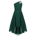 thumbnail image 3 of Manyakai One Shoulder Chiffon Flower Girl Dress Junior Kids Wedding Bridesmaid Gown Formal Party Army Green 16, 3 of 7
