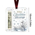 thumbnail image 2 of Christmas Acrylic Money Holder Ornament, Clear Cash Gift Hanging Tree Ornament, Fun Holiday Money Gift Idea for Xmas Decor, 2 of 5
