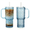 Blue-Flower-2Pcs, variant on 20 oz Glass Tumbler with Lid and Straw, Glass Iced Coffee Cups, Spill-proof Glasses Tumbler with Handle, Hobnail Glasses Drinking Set of 2, Vintage Glassware for Cocktail, Juice, Smoothies