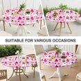 thumbnail image 7 of Halloween Pink Ghosts and Witchy Elements Round Fitted Tablecloth with Elastic Edge,Dining Table Cover Waterproof,Outdoor Round Tablecloth for Camping,Dining,Indoor and Outdoor, 7 of 7