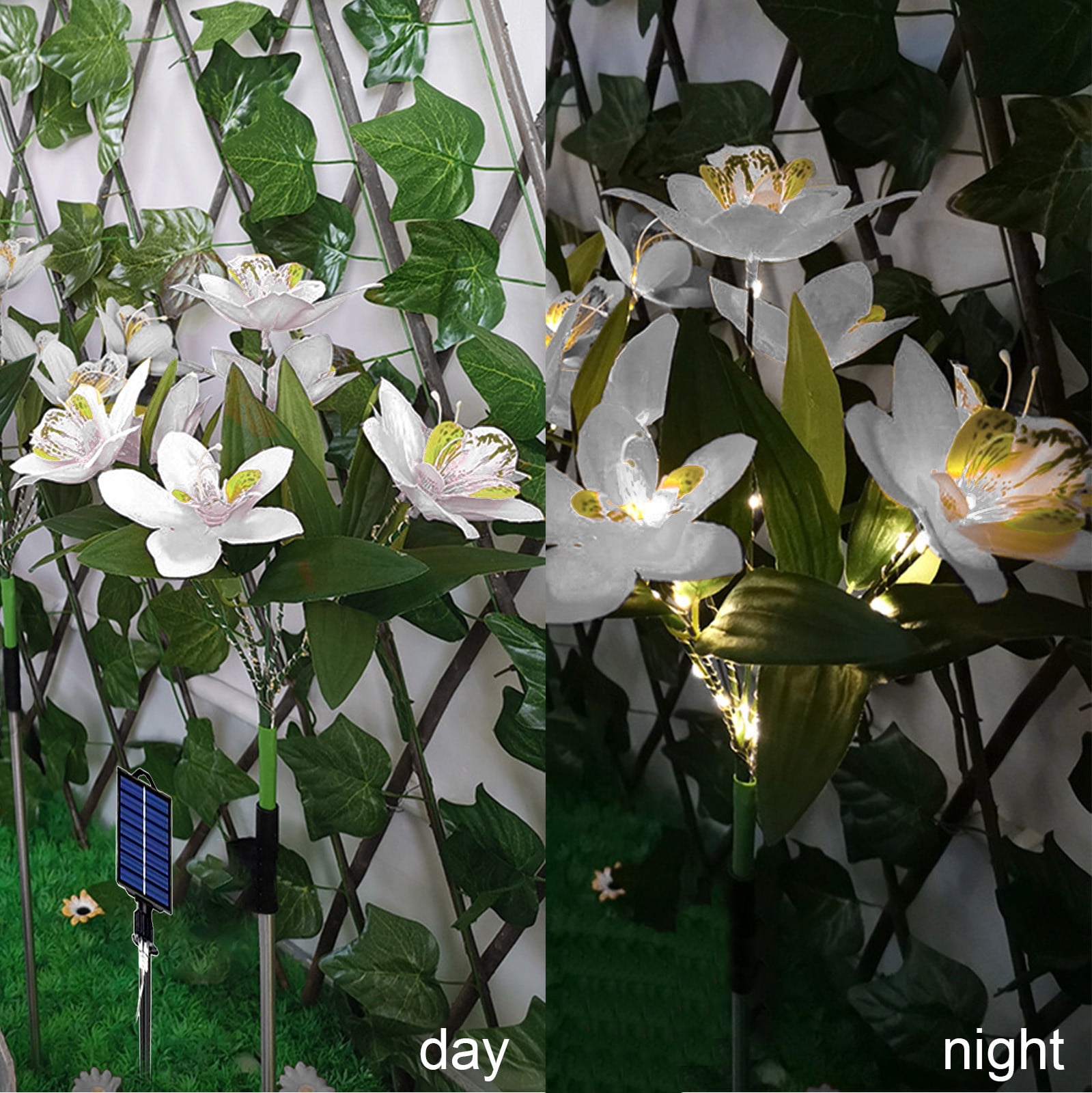 Artificial Flowers, Solar Flower Lights Outdoor, Solar Flowers Garden Decorative Lights Led Stake Lights Auto On/Off Bright Up To 8 Hrs, Staron Solar Flower Lights Outdoor, Solar