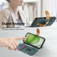 thumbnail image 4 of for iPhone 15 Wallet Case with Card Slots & Cash Slot【RFID Blocking】, With Wrist Kickstand,Flip Folio Book PU Leather  Shockproof Anti-fall Rugged Phone case Cover For Women Men,Green, 4 of 13