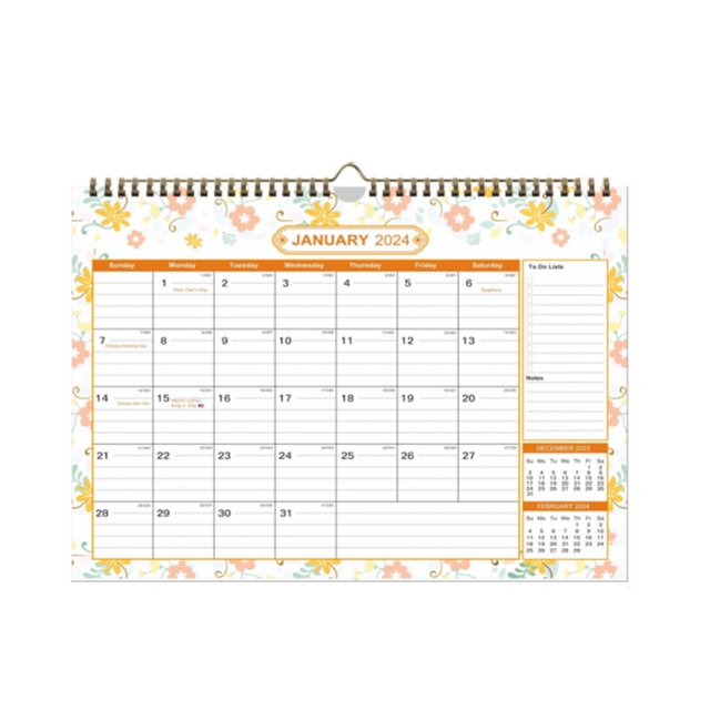Calendrier Mural - 12 Pouces x 16,9 Pouces, Janv. 2024 - Juin 2025, Calendrier Suspendu à Disposition Verticale, Reliure à Double Fil Robuste