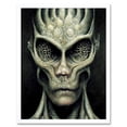thumbnail image 1 of Gray Alien Gothic Horror Dark Monochrome Art Print Framed Poster Wall Decor 12x16 inch, 1 of 5