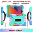 thumbnail image 4 of LTROP iPad 10.2 Case 2021/2020/2019 - iPad 9th/8th/7th Generation Case for Kids, Shockproof Kids iPad 10.2 Case with Pencil Holder/360 Rotating Stand/Hand Strap for iPad 9/8/7 10.2-inch, Aqua Teal, 4 of 9