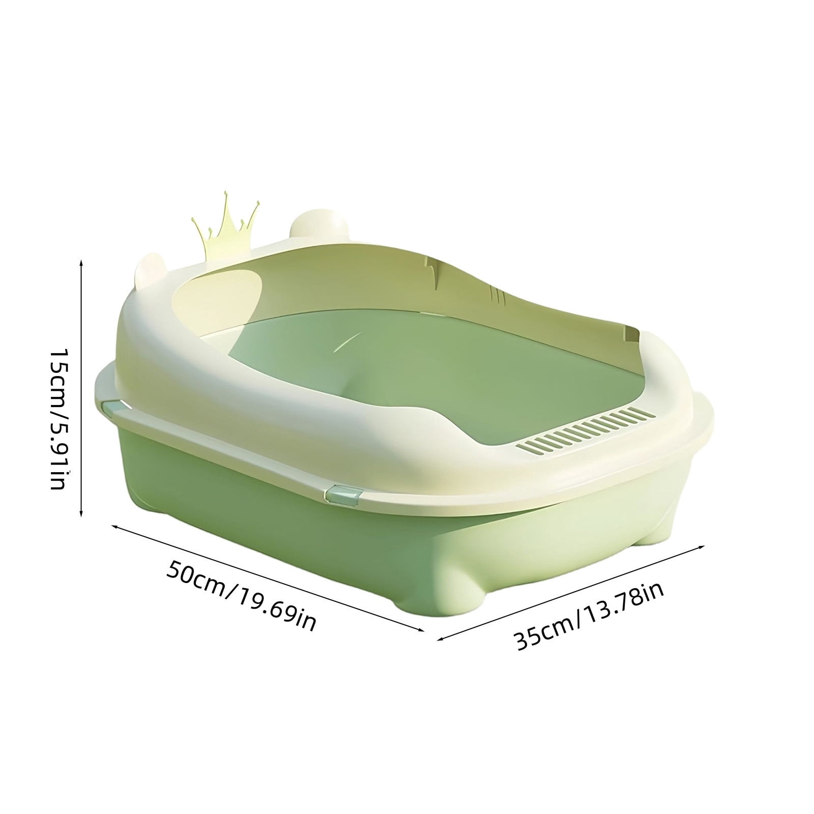 Viflosae Litter Box Litter Boxes Semi Enclosed Cats Litter Box with High Sides Front Opening Odor Control Kitty Litter Pan with Removable Lid Foolproof Clean Cats Toilet for Indoor Use