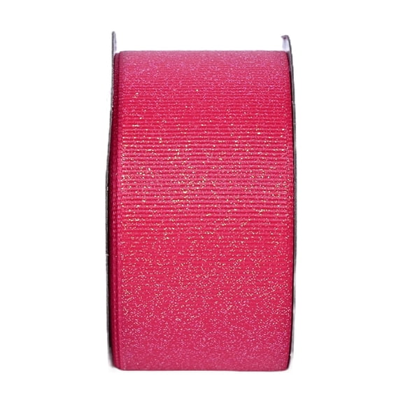 Gwen Studios 1.5" Sparkley Hot Pink Grosgrain Ribbon, 3 Yards