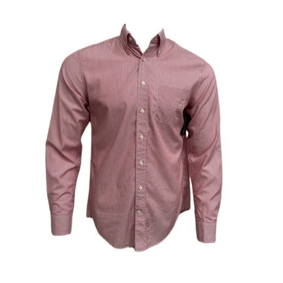 GANT Men's Poplin Stripe Banker Shirt, Classic Red, Medium