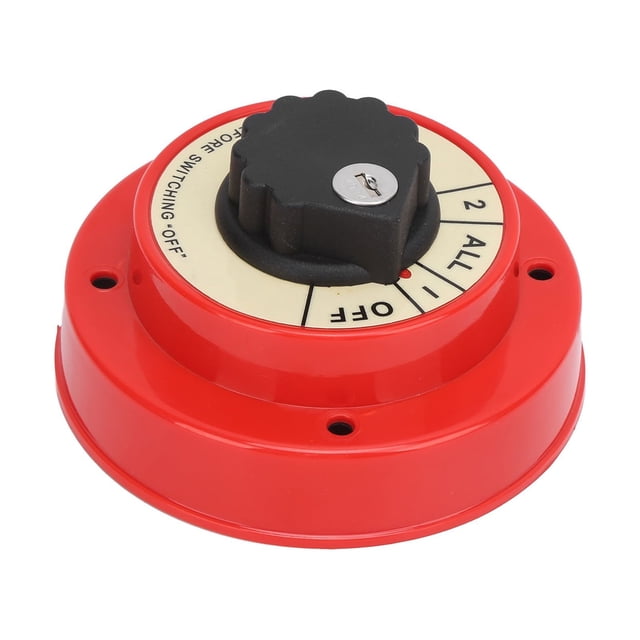 Interruptor selector de batería para barco, Panel metálico de plástico, amarillo, 4 vías, servicio mediano para batería dual