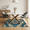 thumbnail image 3 of ODIKA Map Ocean Wave Vintage Maritime Distressed Border Compass Nautical Refined Non-Slip Low Profile for Guest Room, Lounge, Apartment, 3 of 7