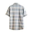 thumbnail image 4 of Youmylove Men's Flannel Plaid Shirts Men Short Sleeved Shirts Comfortable Breathable Casual Outdoor Short Sleeved Shirts Camp Beach Summer Vacation Wedding Shirt, 4 of 9