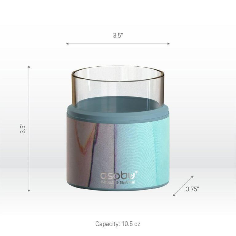 Asobu Insulated Whiskey Glass and Sleeve (Aqua Pink)