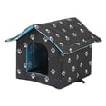 thumbnail image 4 of Nido para gatos, cama para dormir, casa para mascotas, caseta para gatos resistente a la intemperie, cama plegable para dormir para mascotas, refugio negro S, 4 of 8