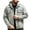 Gray, variant on Men's Denim Jacket Fake Two Piece Hooded Drawstrings Button Down Jean Coats Long Sleeve Trucker Jackets with Flap Pockets Black XXXL