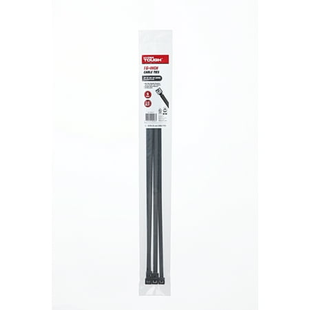 Hyper Tough 18inch Cable Tie Uv Black 5Pcs