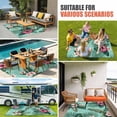 thumbnail image 4 of Tropical Outdoor Rug for Patio/Deck/Porch, Non-Slip Large Area Rug 5 x 8 Ft, Pink Floral Green Palm Leaf Aqua Watercolor Indoor Outdoor Rugs Washable Area Rugs, Reversible Camping Rug Carpet Runner, 4 of 8