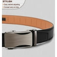 thumbnail image 2 of Mens Ratchet Belt,Leather Adjustable Slide Belt For Gift Mens Dress Casual 1 3/8",Size Adjustable, 2 of 8