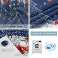 thumbnail image 2 of Fsddascl Christmas Trees Blackout Curtains for Bedroom/Living Room, Thermal Insulated Kitchen Curtains, Navy Blue Winter Snowflakes Xmas Balls Grommet Darkening Window Treatment Drapes 52"x84"x2, 2 of 6