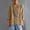 Khaki, variant on Collared Women's Tops 3/4 Sleeve Cotton Linen Blouse Casual Gray Plain Pullover for Women