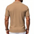 thumbnail image 7 of KLHDSF Men's Knit Polo Shirts Casual Short Sleeve Button Down Polo Shirt Classic Golf Shirts Khaki L, 7 of 7