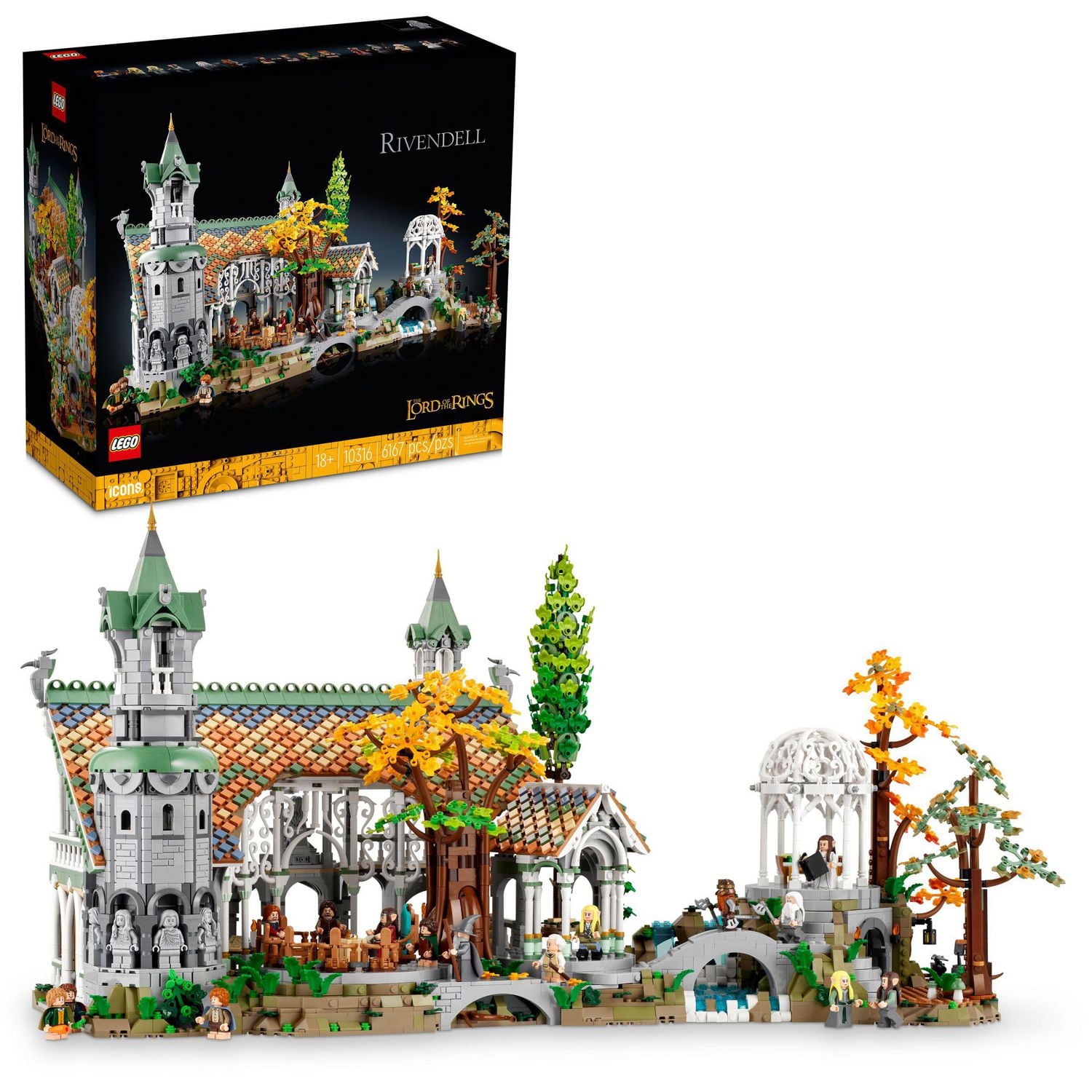 LEGO Icons THE LORD OF THE RINGS: RIVENDELL 10316 Building Model Kit for Adults, Construct and Display a Middle-earth Valley with 15 Minifigures,  A great Graduation Gift for Fans and Movie-Lovers
