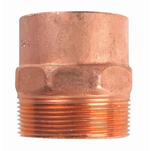 Adaptador de tubo NIBCO Copper, 2 x 2 pulgadas, cobre x 2 pulgadas, MIP, 1 paquete