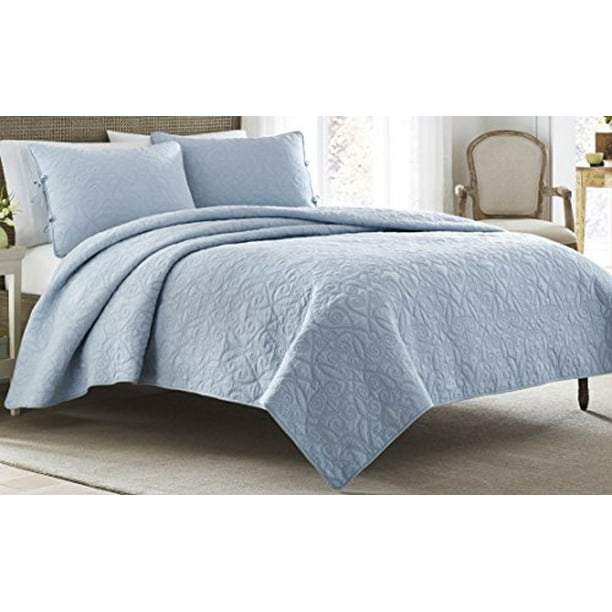Laura Ashley Felicity Quilt Set, Breeze Blue, Twin Walmart.ca