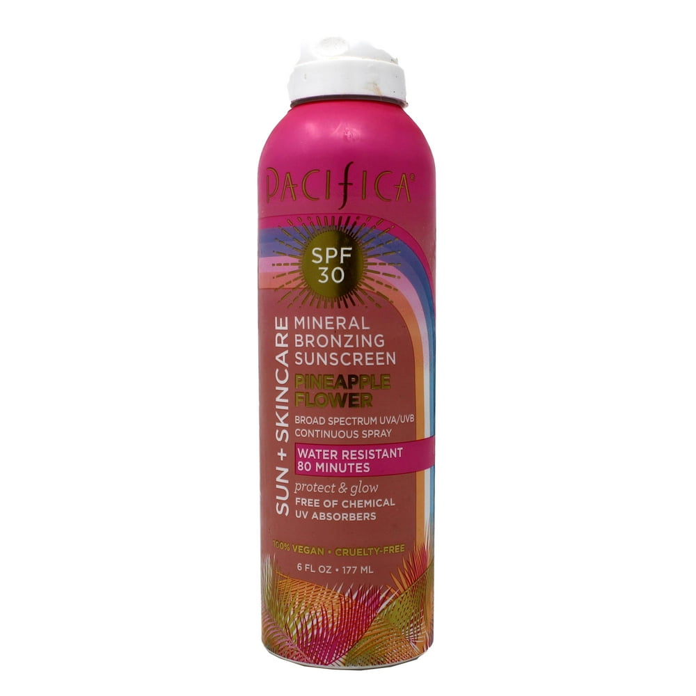 Pacifica Mineral Bronzing Sunscreen Pineapple Flower SPF 30 6 Ounce