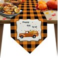 thumbnail image 1 of Cotton Linen Table Runners Truck with Fall Pumpkin Orange Buffalo Checker Kitchen Dining Burlap Table Decoration for Home Party Decor 13 x 120 Inch, 1 of 8
