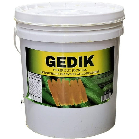 Gedik Striped Cut Cucumber Pickle, 18 Liter