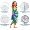 thumbnail image 7 of Colorful Rainbow Tie Dye Spiral Pattern Hooded Bath Towel，50"x30" for Ages 3 To 12 Kids, Quick Dry Lightweight Soft Microfiber Hood Beach Towel Cover Up for Kids, 7 of 7